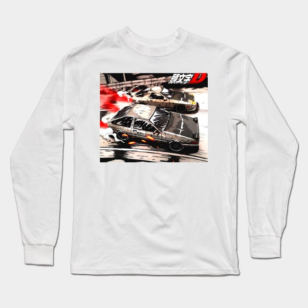 Animauto - Takumi vs Ryosuke - Initial D Long Sleeve T-Shirt by Animauto